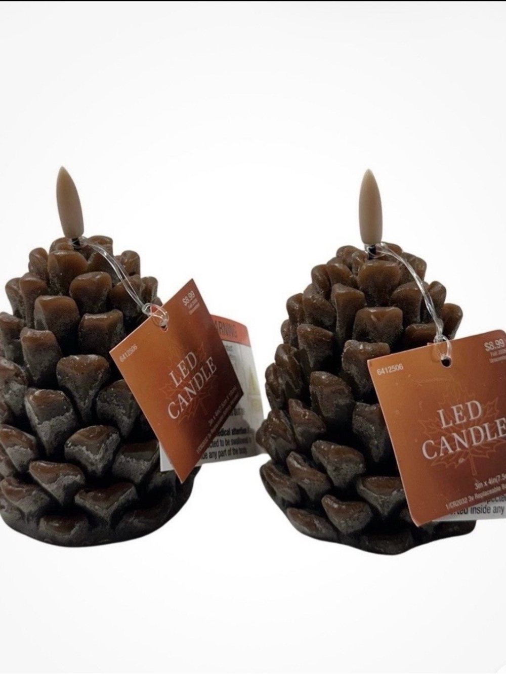 Hobby Lobby Pinecone Flameless Candles Set of Two.